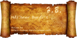 Hübner Barót névjegykártya